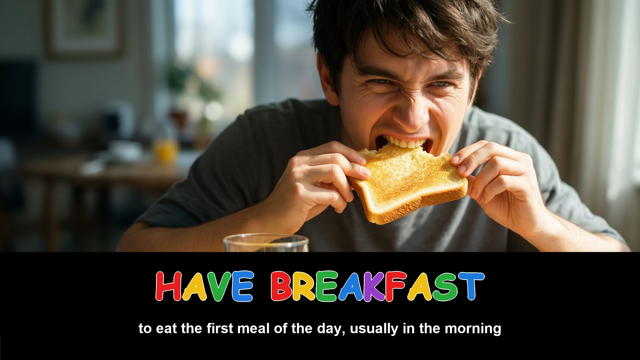 English Illustration for have breakfast